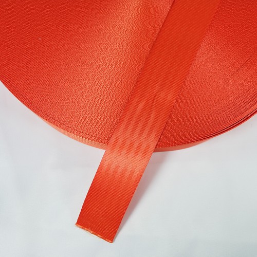 Orange car seat belt - -, webbing