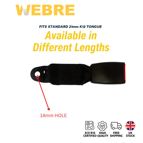 Webbed seat belt buckle black - seat,